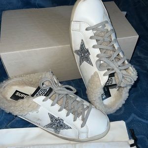 Golden Goose
Super-Star Sabot Leather Upper Glitter Sneakers
